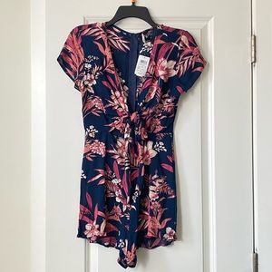 Floral Romper tie front